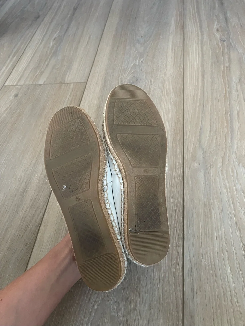Tory Burch White Perforated Logo Espadrille Flats